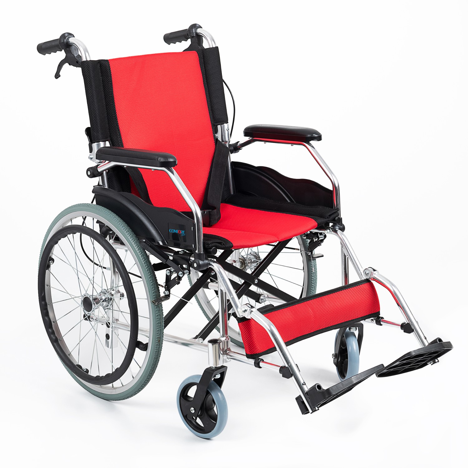 Comfort Plus KY863LAJ-A20 Kırmızı Alüminyum Özellikli Tekerlekli Sandalye
