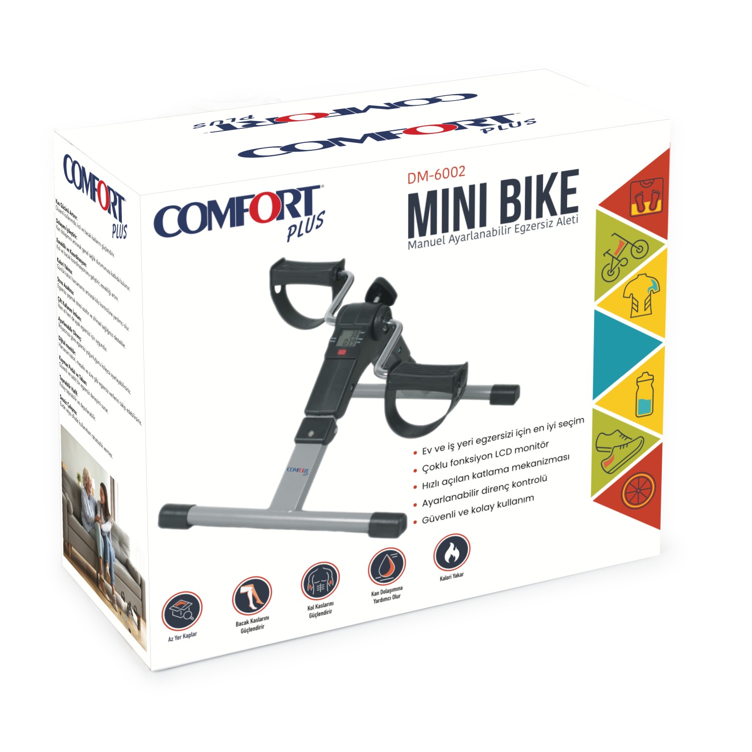 Comfort Plus DM-6002 Dijital Ekranlı Katlanabilir Manuel Eğzersiz Pedalı